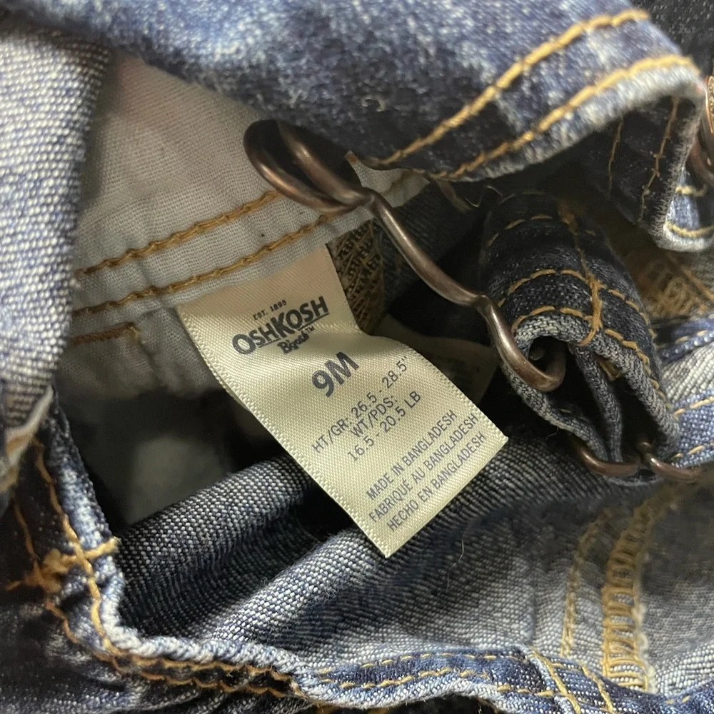 Baby OshKosh B'Gosh Denim Overalls Blue Jean 9 Months